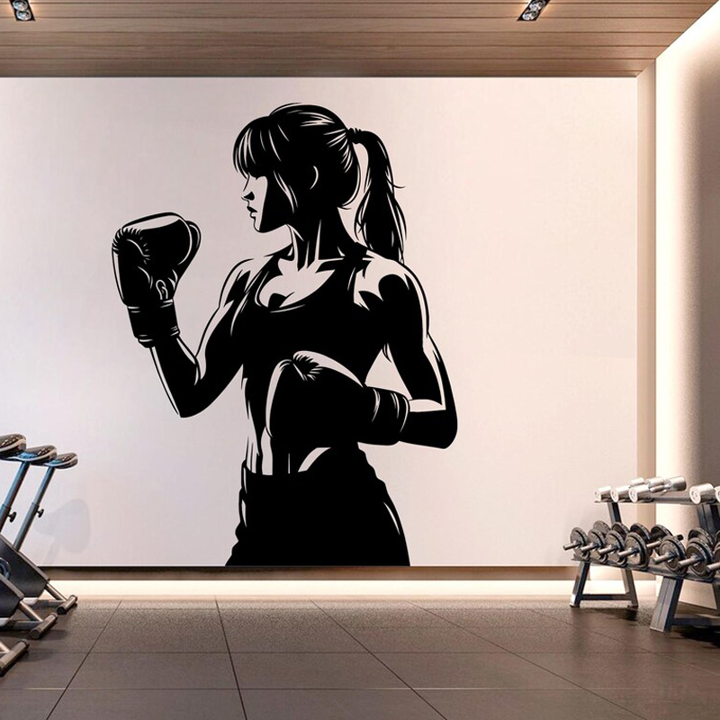 Crossfit Training - Boxen Mädchen Gym Wandtattoo Mädchen Power