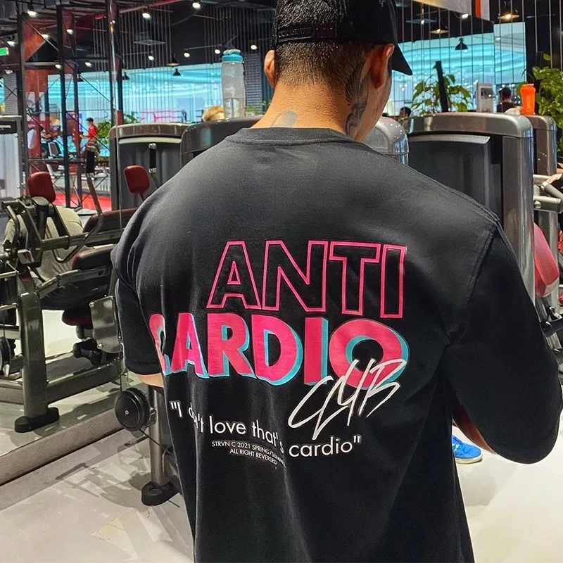 Crossfit Mayhem - ANTI CARDIO Casual Übergroßen kurzen ärmeln