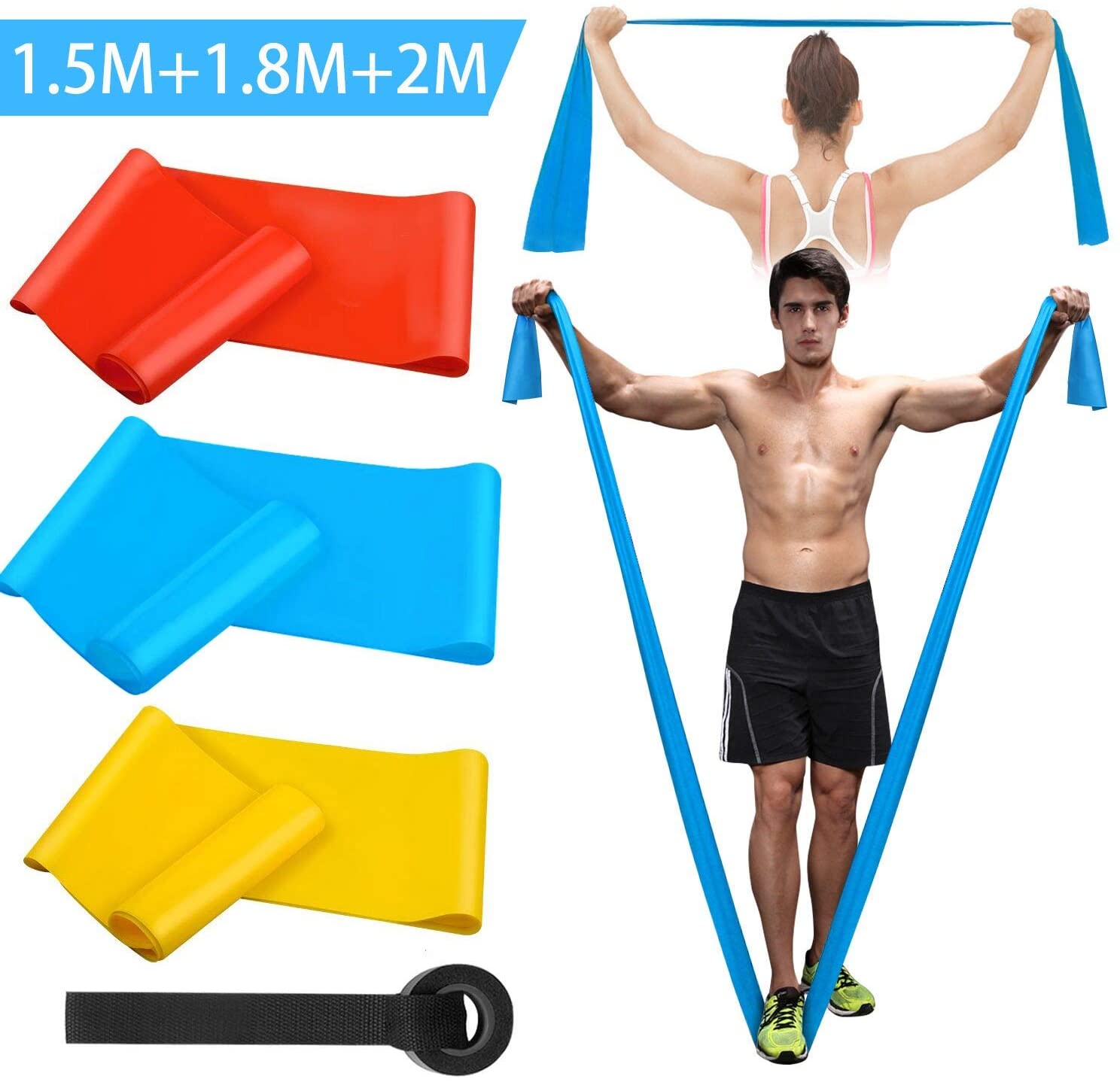 Crossfit Training Gear - Elastische Fitnessbänder, 3 Stück, Widerstandsbänder, elastische