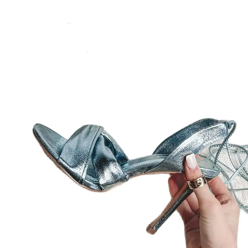Metallic Blue Wrap Heels Sanda – Crossfit Lady Bewertung und Preis